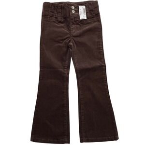 Children's Place Girls Pintuck Corduroy Flare Pants Brown NWT Size 5 Adjustable